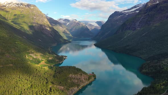 Beautiful Nature Norway Natural Landscape Lovatnet Lake