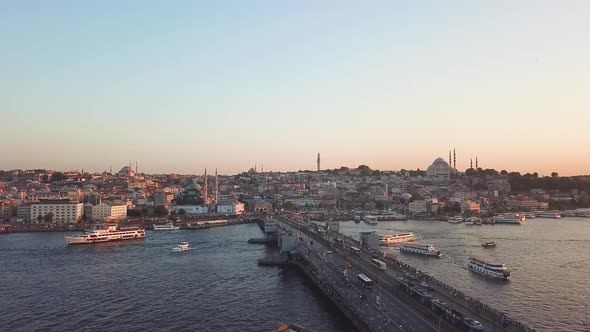 Aerial view of Golden Horn, Istanbul, Turkey