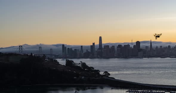 Drone Flying Over San Francisco