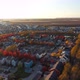Colorful Fall Neighborhood Sunset In Suburbs Country Drone Shot 4K - VideoHive Item for Sale