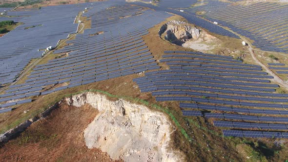 Solar power station in montain