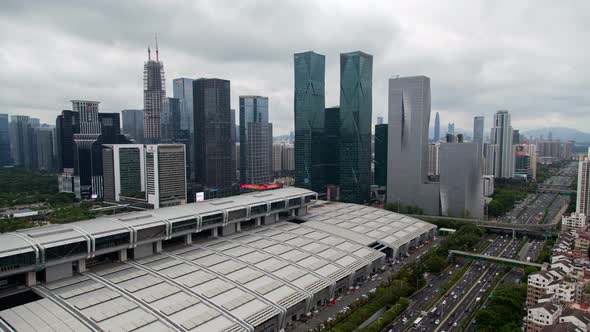 Timelapse Shenzhen Convention Exhibition Center of Futian