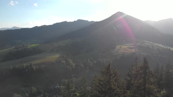 Mountains Countryside Scene in Summer