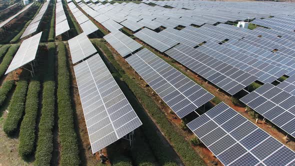 Solar power station in montain