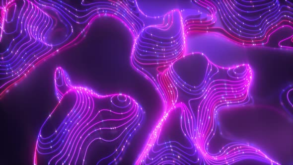 Futuristic Purple Neon Abstract Glowing Landscape Background