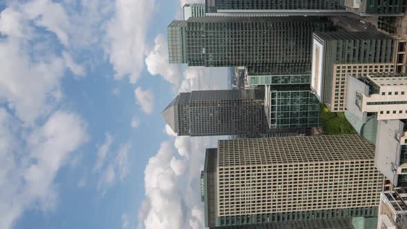 Vertical Video Timelapse Video of Canary Wharf London
