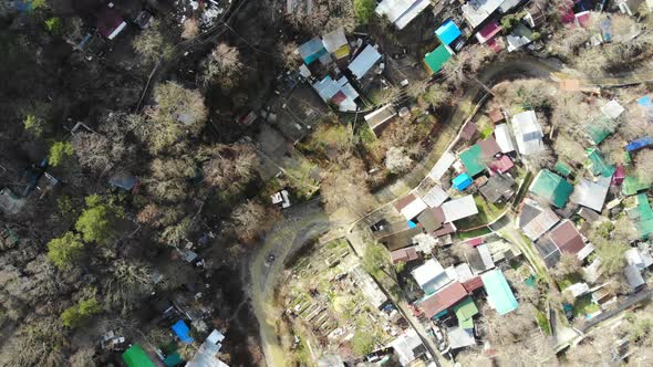 Aerial view of the village from drone.