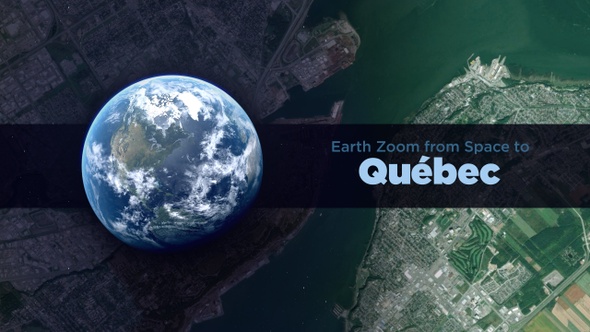 Quebec (Quebec, Canada) Earth Zoom to the City from Space