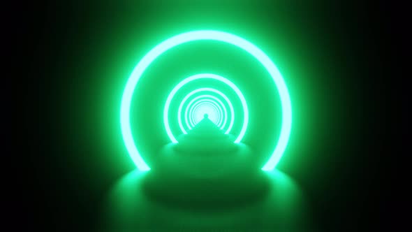 Green Ring Tunnel Vj Loop Background 4K