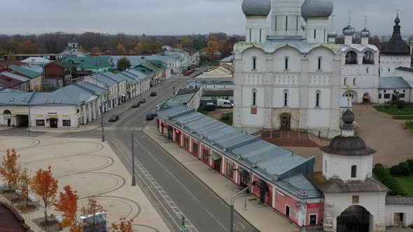 The Ancient Kremlin in the Historical Center of the Famous Ancient Russian City of Rostov