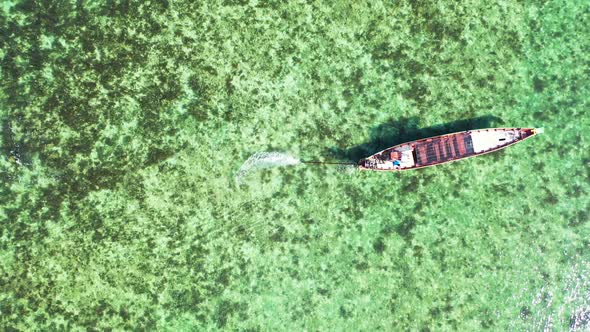 Aerial flying over tourism of marine bay beach adventure by clear water and white sandy background o