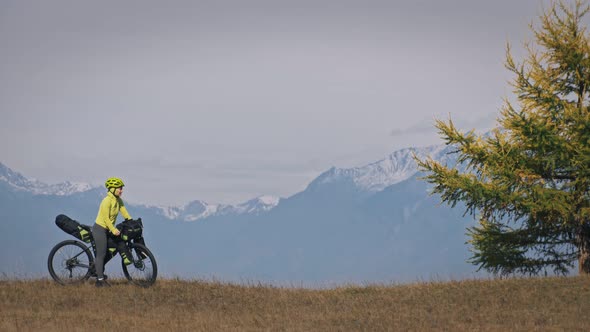 The Woman Travel on Mixed Terrain Cycle Touring with Bikepacking