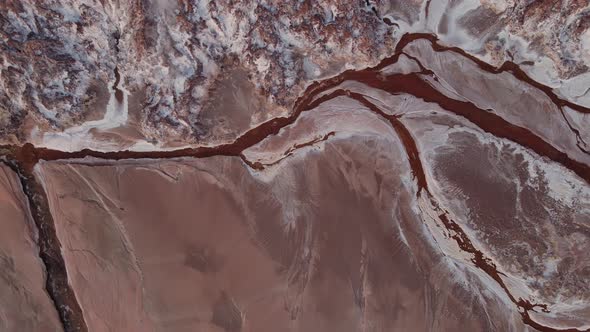 Aerial Photography of the Stream and the Foot of the Hill