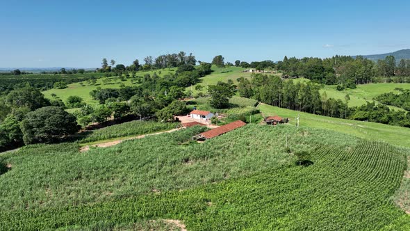 Farming landscape at countryside rural scenery.