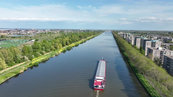 Inland Shipping Logistics Transportation of Goods Over Water Way Infrastructure in the Netherlands