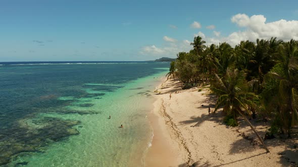 Siargao Island and Ocean Aerial View