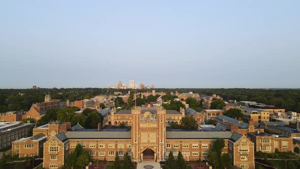 Prestigious American Danforth College Campus at Washington University - Aerial Drone View