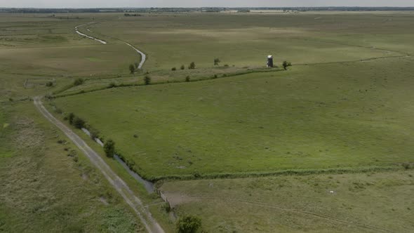 The Norfolk Broads Flat Landscape Aerial Windmill Waterway Cuttings