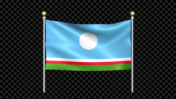 Sakha Republic Flag Waving In Double Pole Looped alt