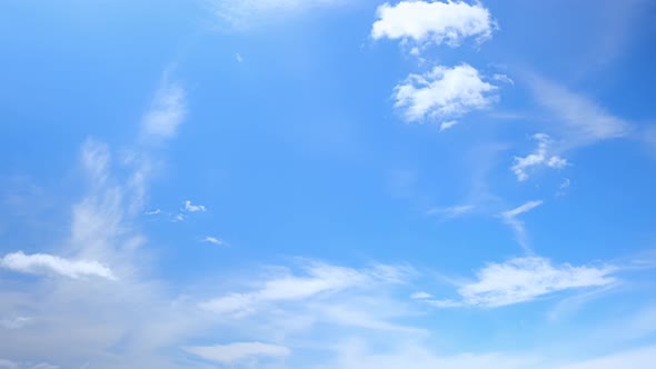 4K Time lapse of beautiful blue sky with clouds background.