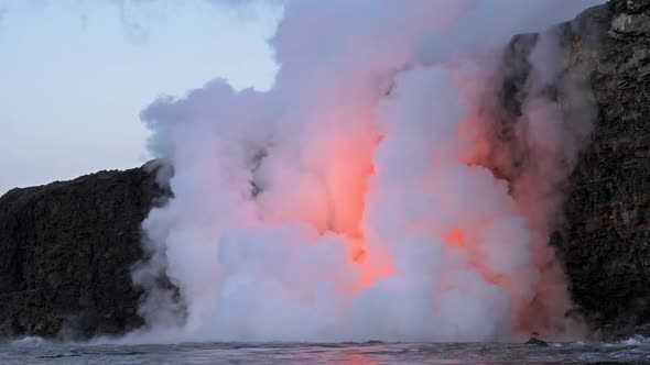 Lava Flows Into The Ocean