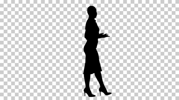 Silhouette Business woman, Alpha Channel