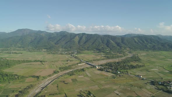 Mountain Valley with Farmlands in the Philippines