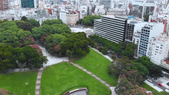 Plaza General San Martin, Street, Avenue, Buildings (Buenos Aires, Argentina)