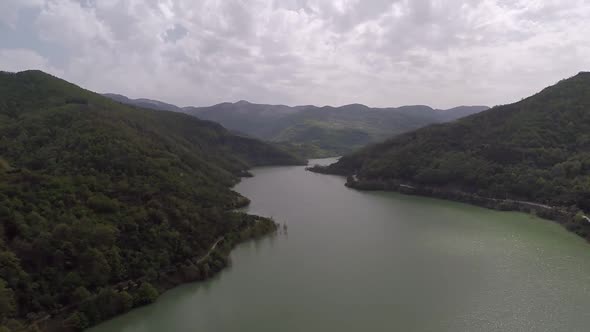 Aerial Cloudy Weather and Mountains