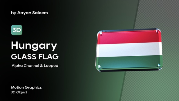 Hungary Flag 3D Glass Badge