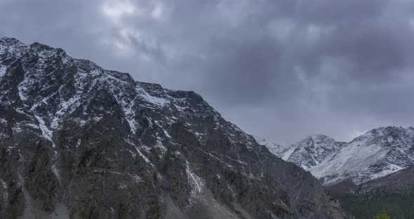 Timelapse of Epic Clouds in Mountain Valley Autumn Time