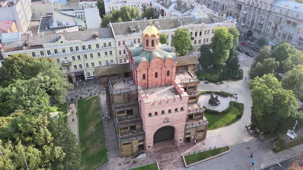 Architecture of Kyiv, Ukraine : Golden Gate. Aerial View