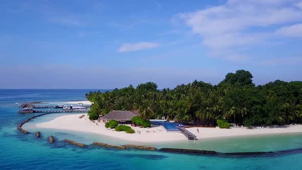 Aerial nature of seashore beach break by water with sand background