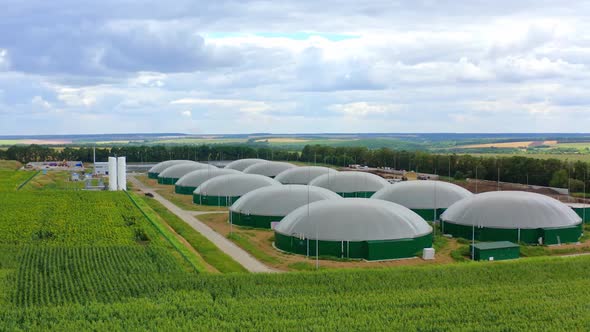 Exterior of biogas tanks