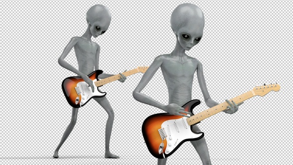 Alien Playing Electric Guitar alt