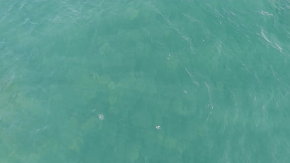 Lake Superior Blue Water With Calm Waves. - aerial