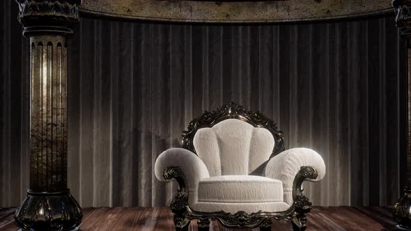 Luxurious Theater Curtain Stage with Chair alt