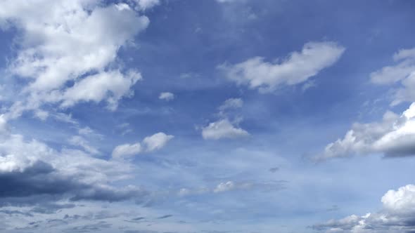 Fluffy cloud time lapse on a cloudy day 4k footage.