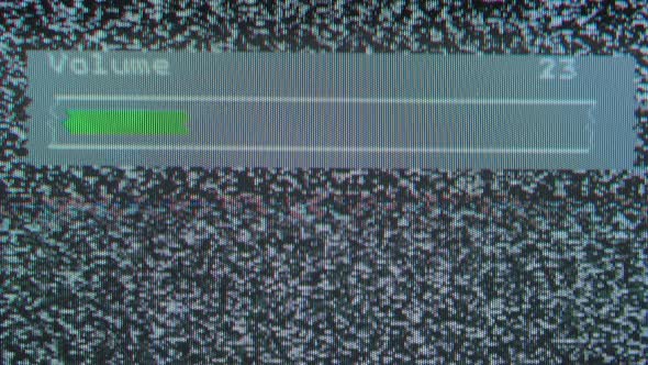 Old Retro Television Screen Closeup Adding Sound Volume