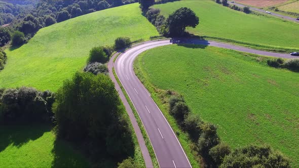 A curved road somewhere on a german country side