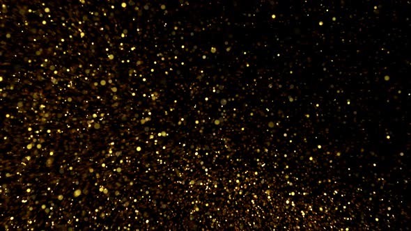 Golden Glitter Background in Super Slow Motion at 1000Fps