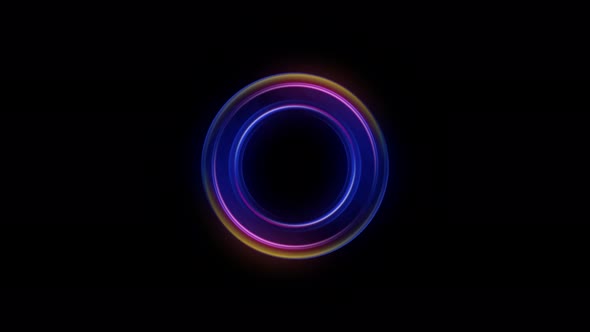 Abstract Glowing colorful Circle Round Animation