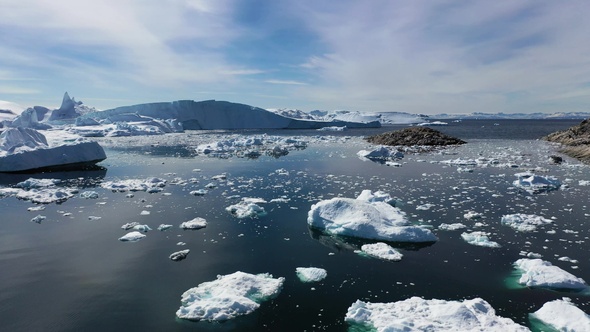 Arctic Ice Nature Landscape of Global Warming and Climate Change. Antarctic Ocean Environment.