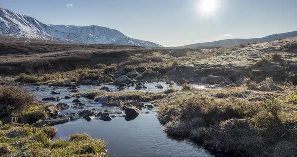 Mountain Meadow Timelapse at the Summer or Autumn Time