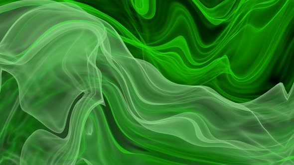 Green Color Ink Smoke Wave Animated Background