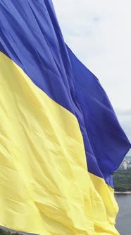 Vertical Video National Flag of Ukraine By Day