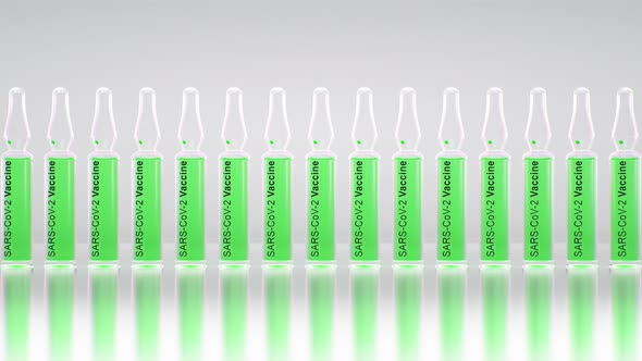 Coronavirus Covid -19 vaccine ampule. Corona