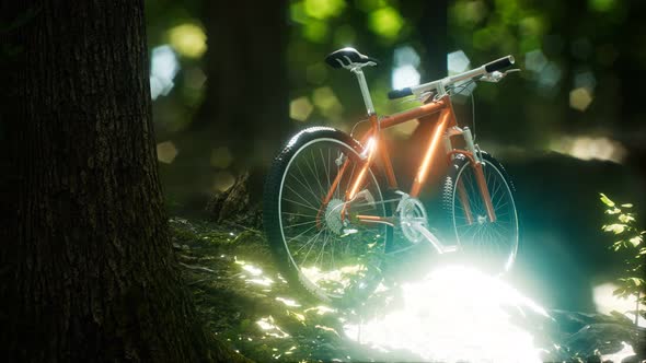 Mountain Bike on the Forest Path alt