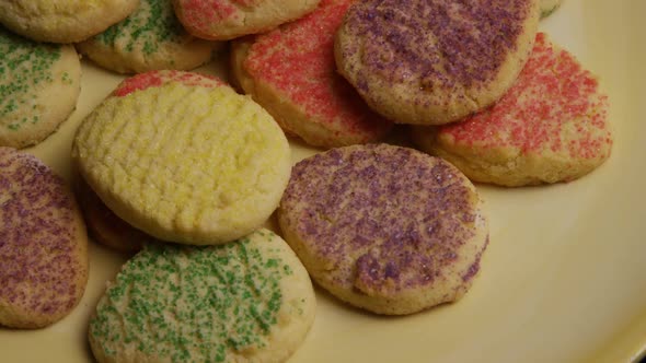 Cinematic, Rotating Shot of Cookies on a Plate - COOKIES 282