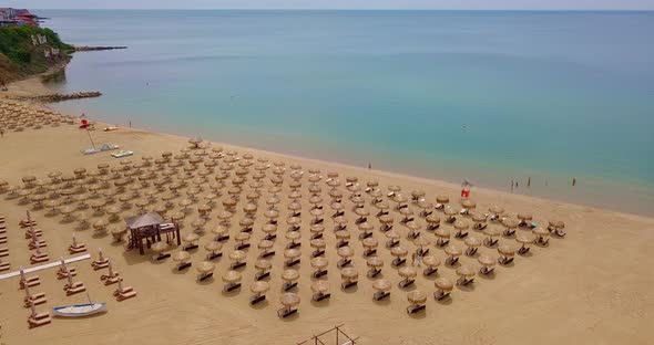 Dron Aerial Video of the Beach in Sveti Vlas Bulgaria